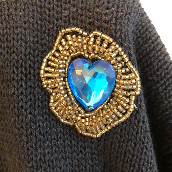 Vintage 1980s Bejeweled Sweater Med Excellent Cond - Picture 6 of 11